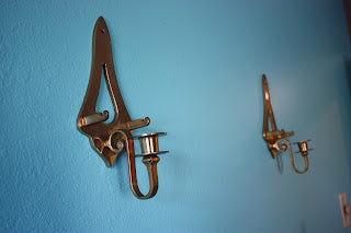 Brassy Candle Sconces