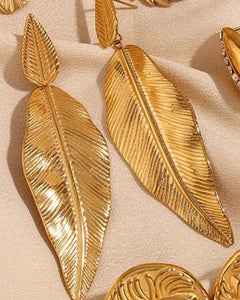 Leaf Earrings ( Gold Plated)