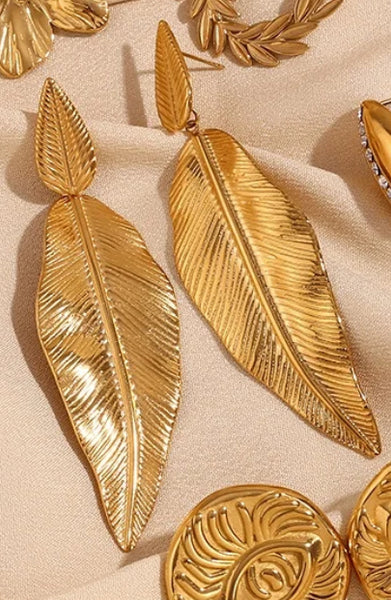 Leaf Earrings ( Gold Plated)