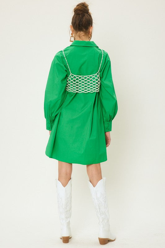 Hala Shirt Dress (Green)