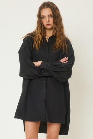 Hala Shirt Dress (Black)