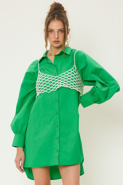 Hala Shirt Dress (Green)