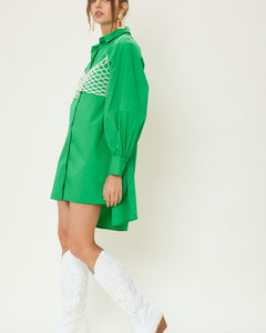Hala Shirt Dress (Green)