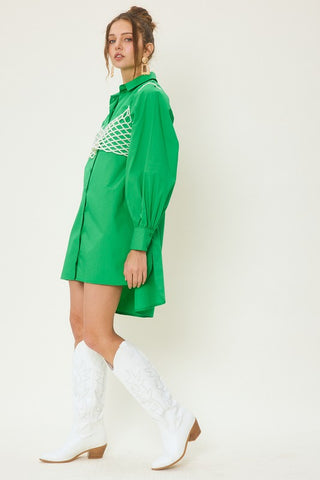 Hala Shirt Dress (Green)
