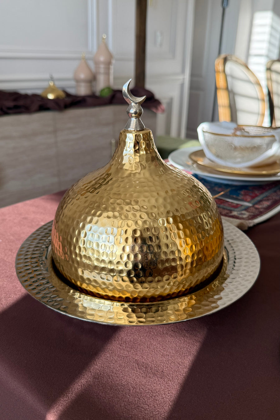 طبق القبة الخلصة (ذهبي)