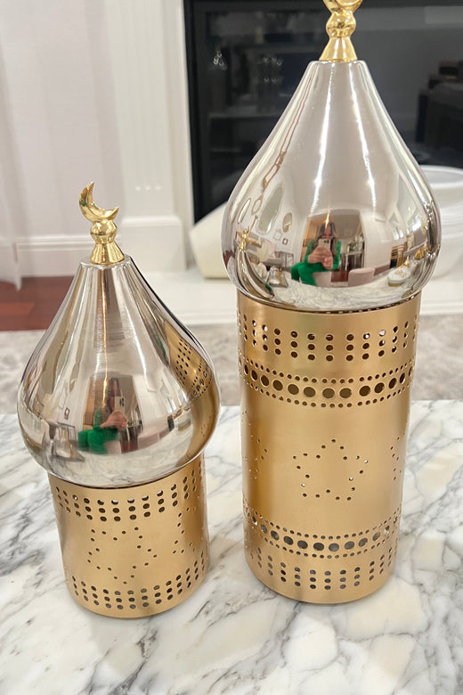 Bissan Silver Minaret Candle Holder (Set of 2)