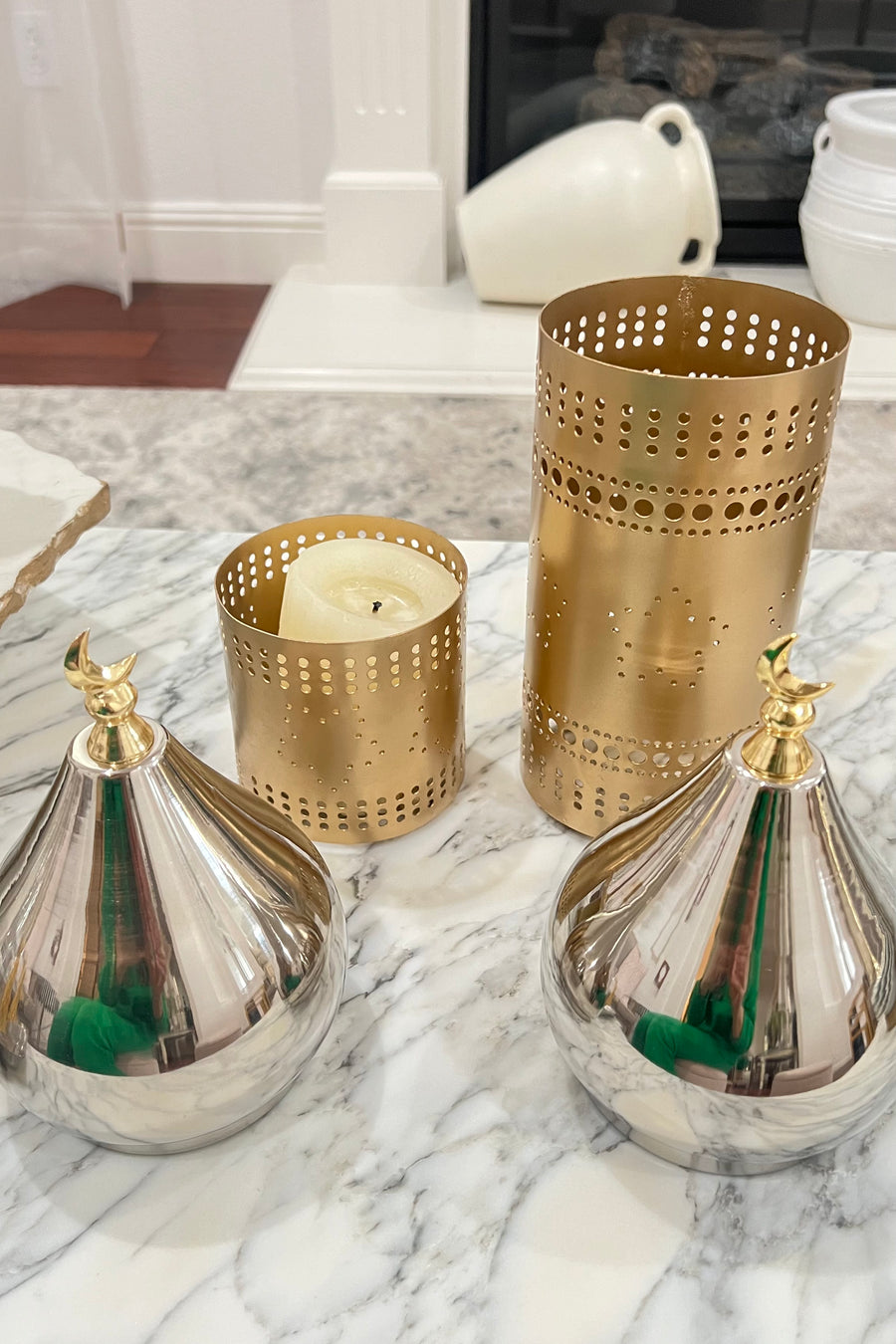 Bissan Silver Minaret Candle Holder (Set of 2)