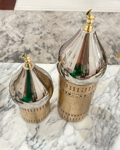 Bissan Silver Minaret Candle Holder (Set of 2)