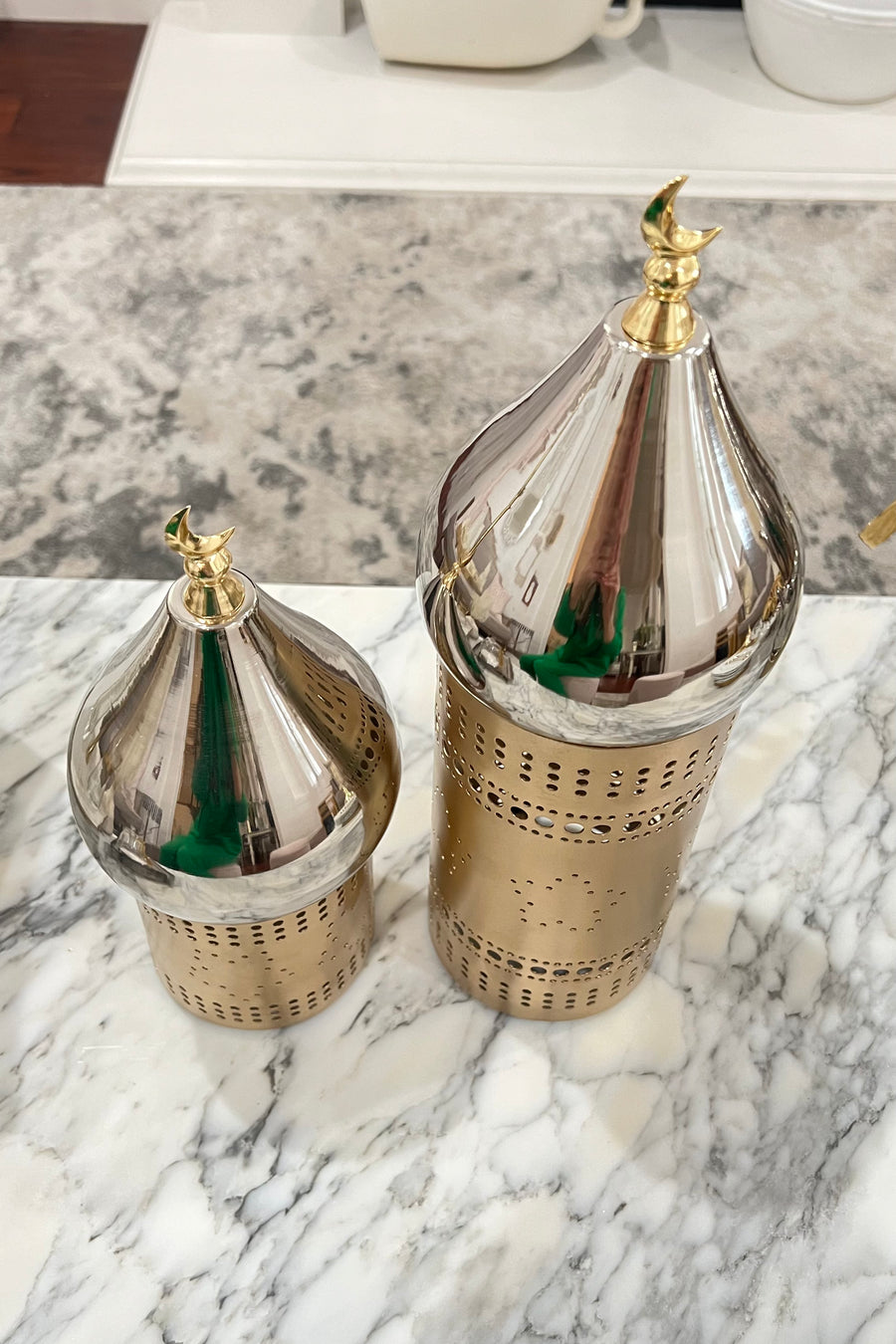 Bissan Silver Minaret Candle Holder (Set of 2)