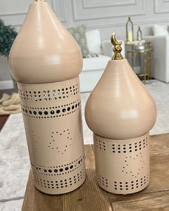 Bissan Beige Minaret Candle Holder (Set of 2)