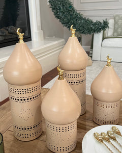 Bissan Beige Minaret Candle Holder (Set of 2)