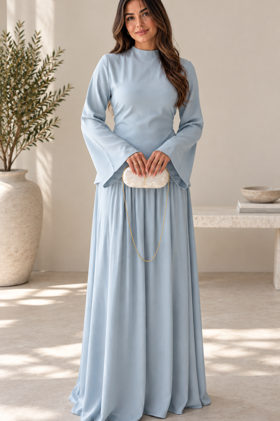 Rahaf Skirt Set (Blue)