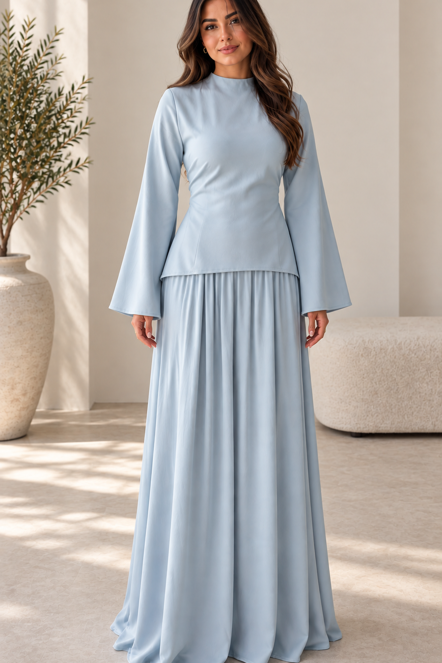 Rahaf Skirt Set (Blue)