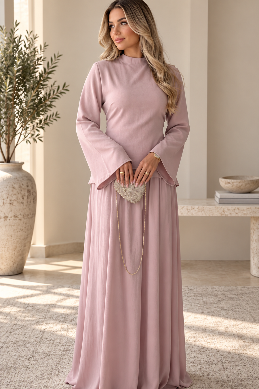 Rahaf Skirt Set (Mauve)