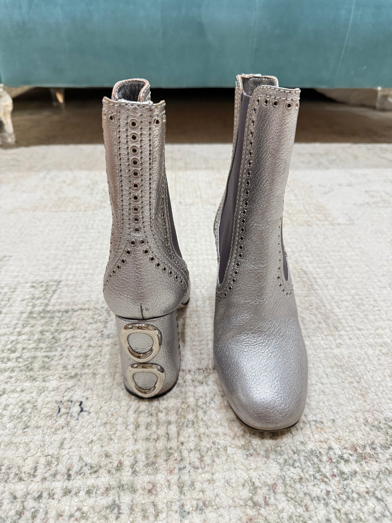 Miu Miu Silver Boots